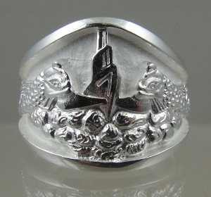 Picture of US Navy Submarine Dolphin Guppy Ring - Sterling